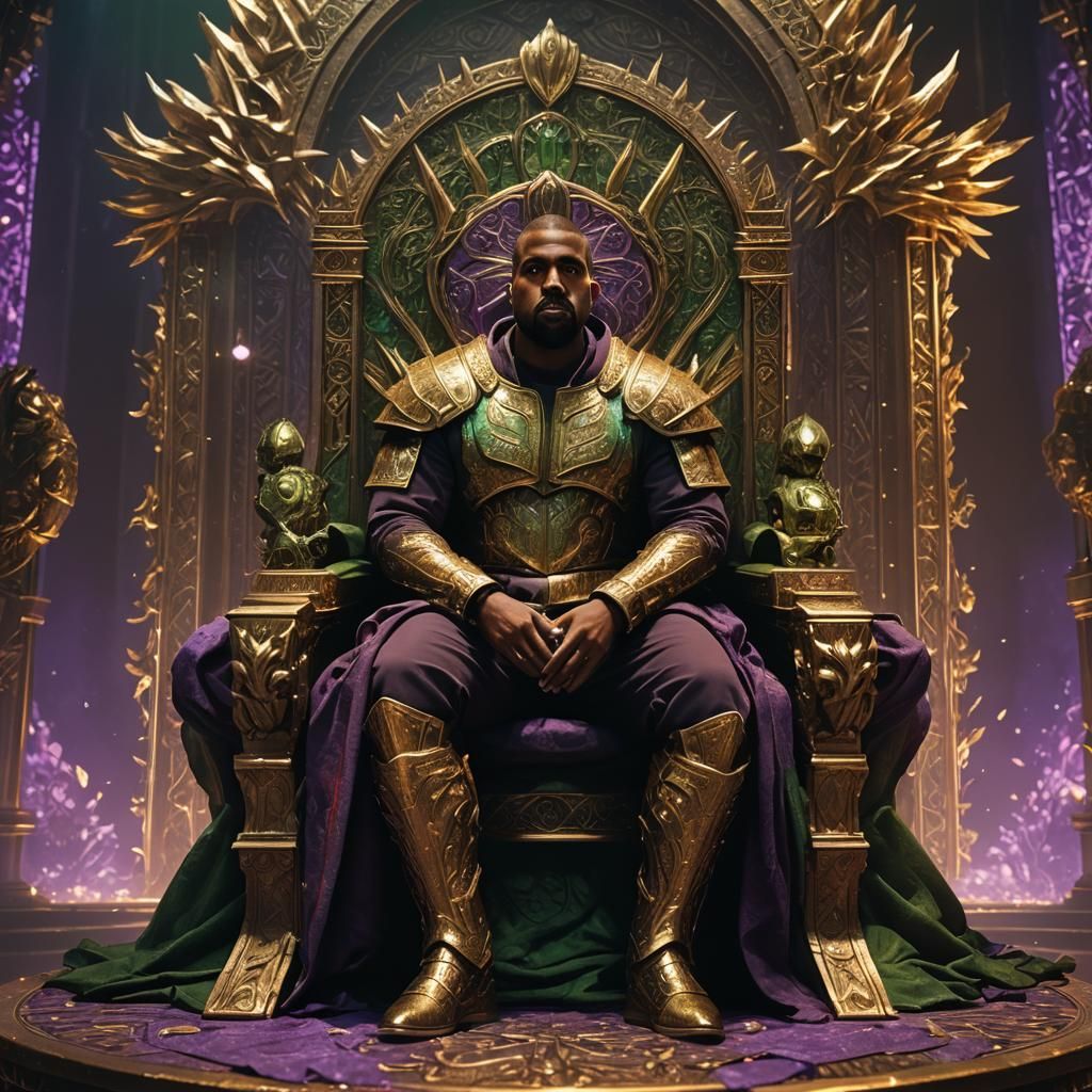 Kanye West Concept Art in Golden Armor