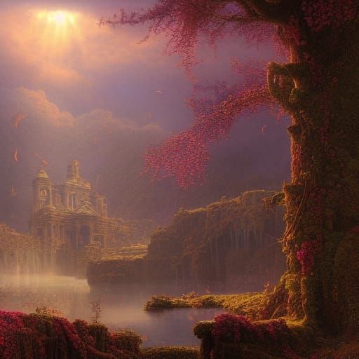 Radiant Sunlight Through Vapor, Digital Matte Painting