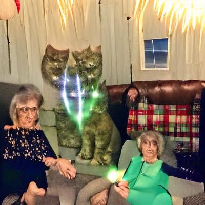 Humorous Cat Laser Vision Confrontation