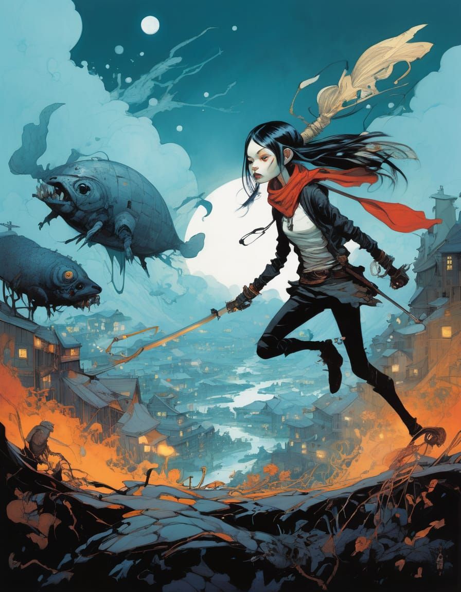 Surreal Whimsical Creatures in a Dreamlike Landscape