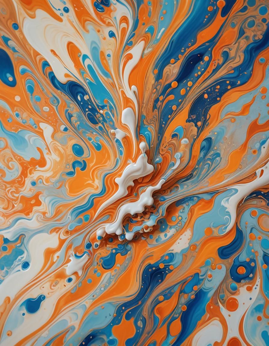 Vibrant Abstract Milk Tea in Impressionist Style