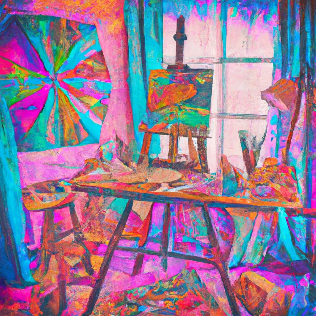 Inspiring Artist's Studio in Bright, Vibrant Colors
