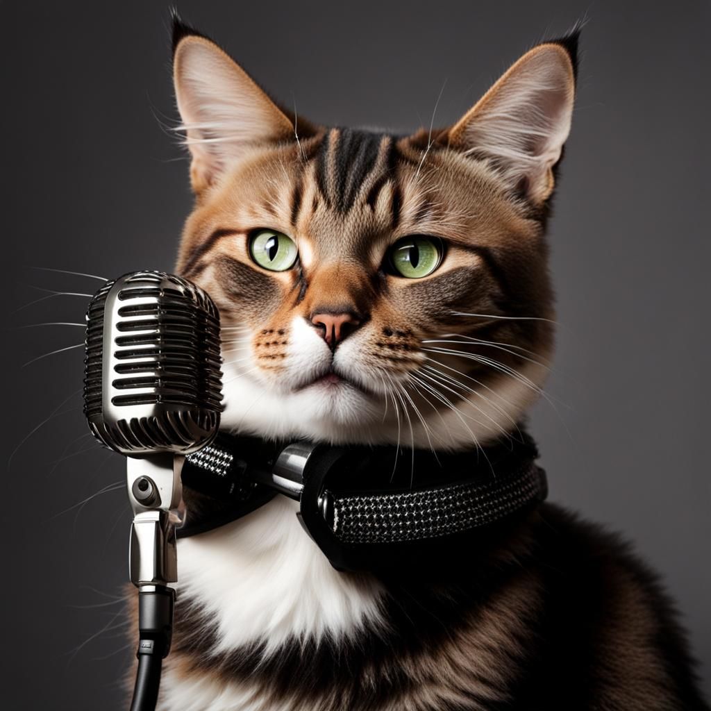 Cat as Elvis Presley Singing