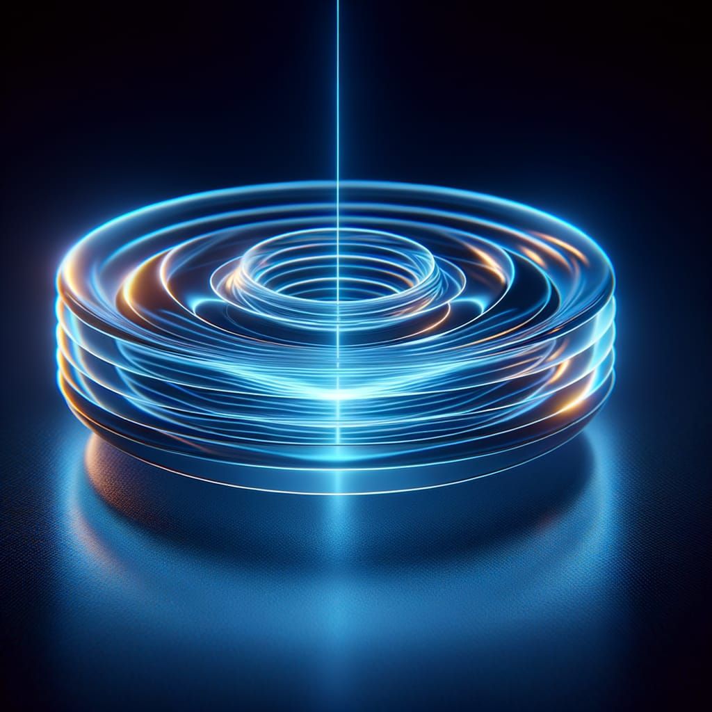 Radiant Blue Light Disc Animation in Cinematic Style