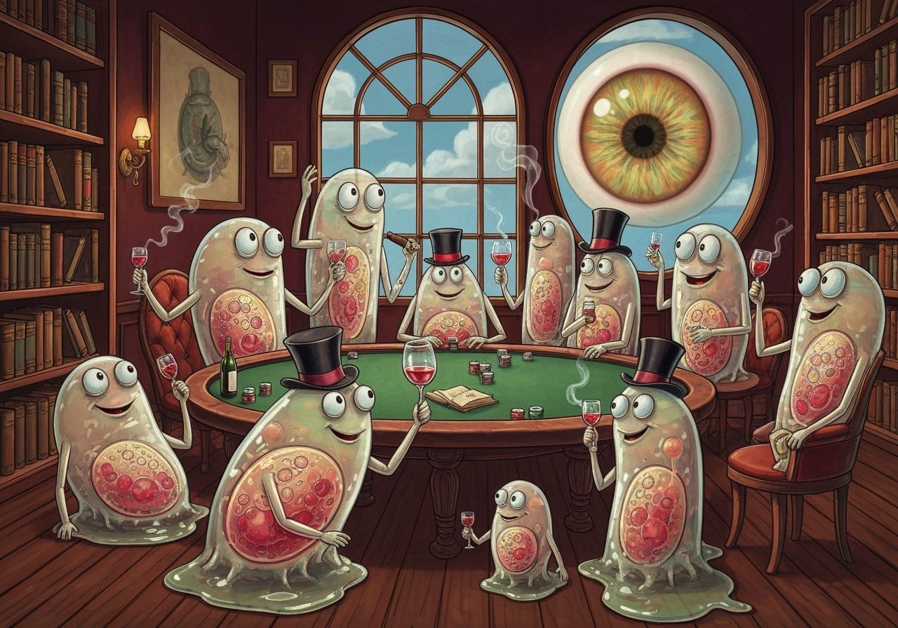 Victorian Copepods Enjoying Wine and Cigars in Steampunk Lou...