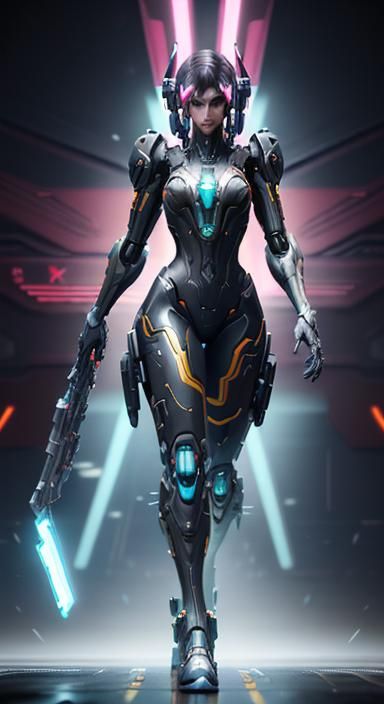 Anime Girl Nintendo Switch in Cyberpunk Style