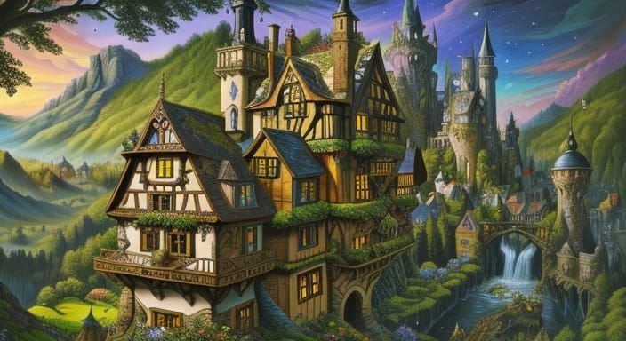 Fantasy Ecohouse In Vibrant Ecosystem