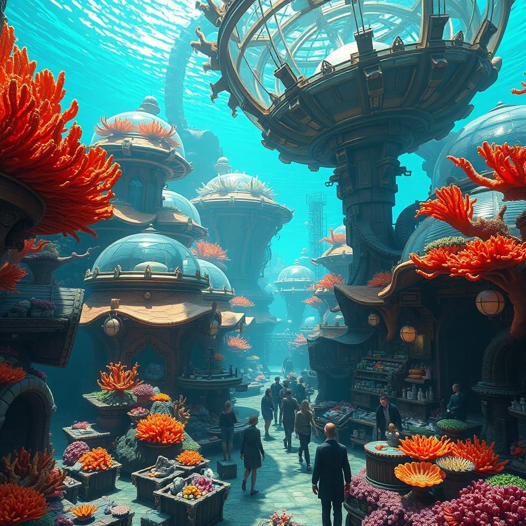 Underwater City Marketplace: Bioluminescent Coral in Unreal ...