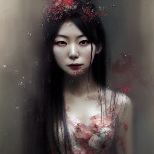 Sinister Japanese Bride: Dark Fantasy Concept Art
