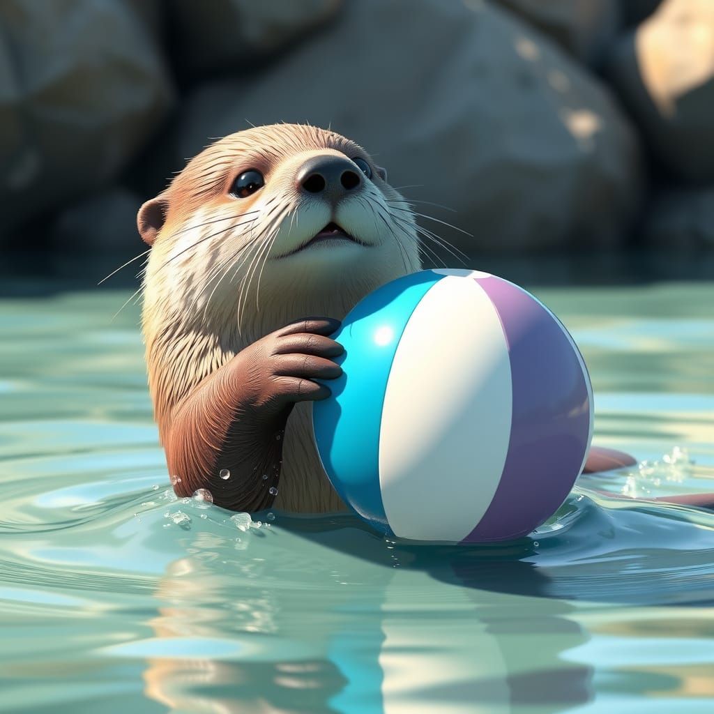 Sea Otter in 3D Anime Artistic Play