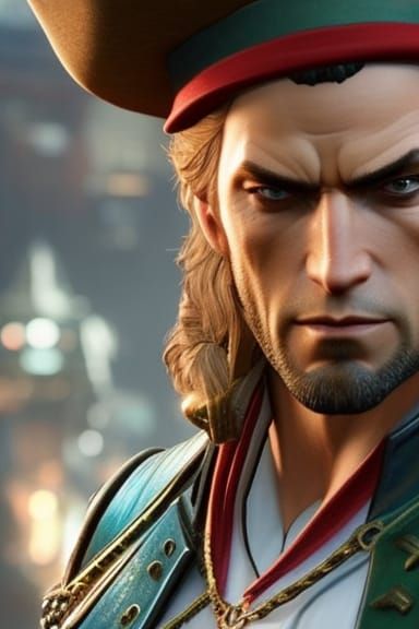 Detailed Pirate Portrait in Artstation Style