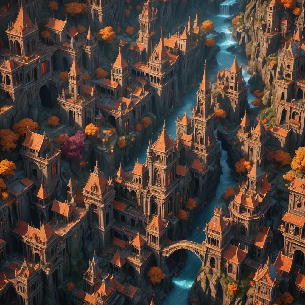 Detailed Matte Painting in Deep Color