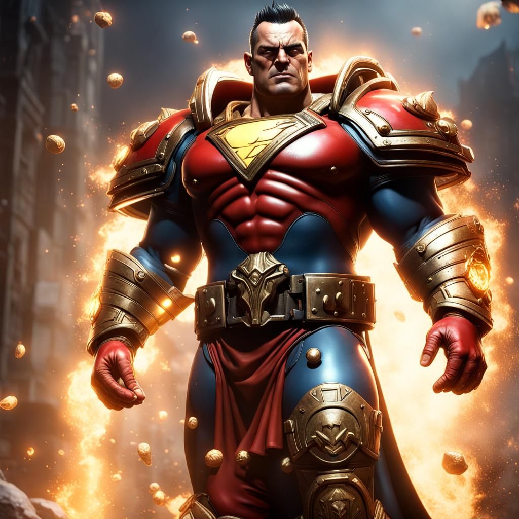 Shazam as Chaos Space Marine in 3D