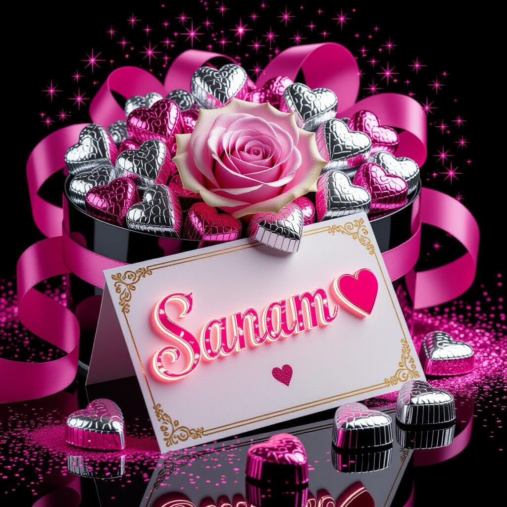 Luxurious Gift Box Overflowing with Heart Chocolates