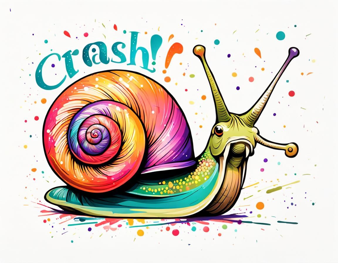 Colorful Snail with Onomatopoeia