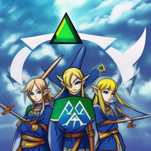 Zelda Triforce in Anime Key Visual Style
