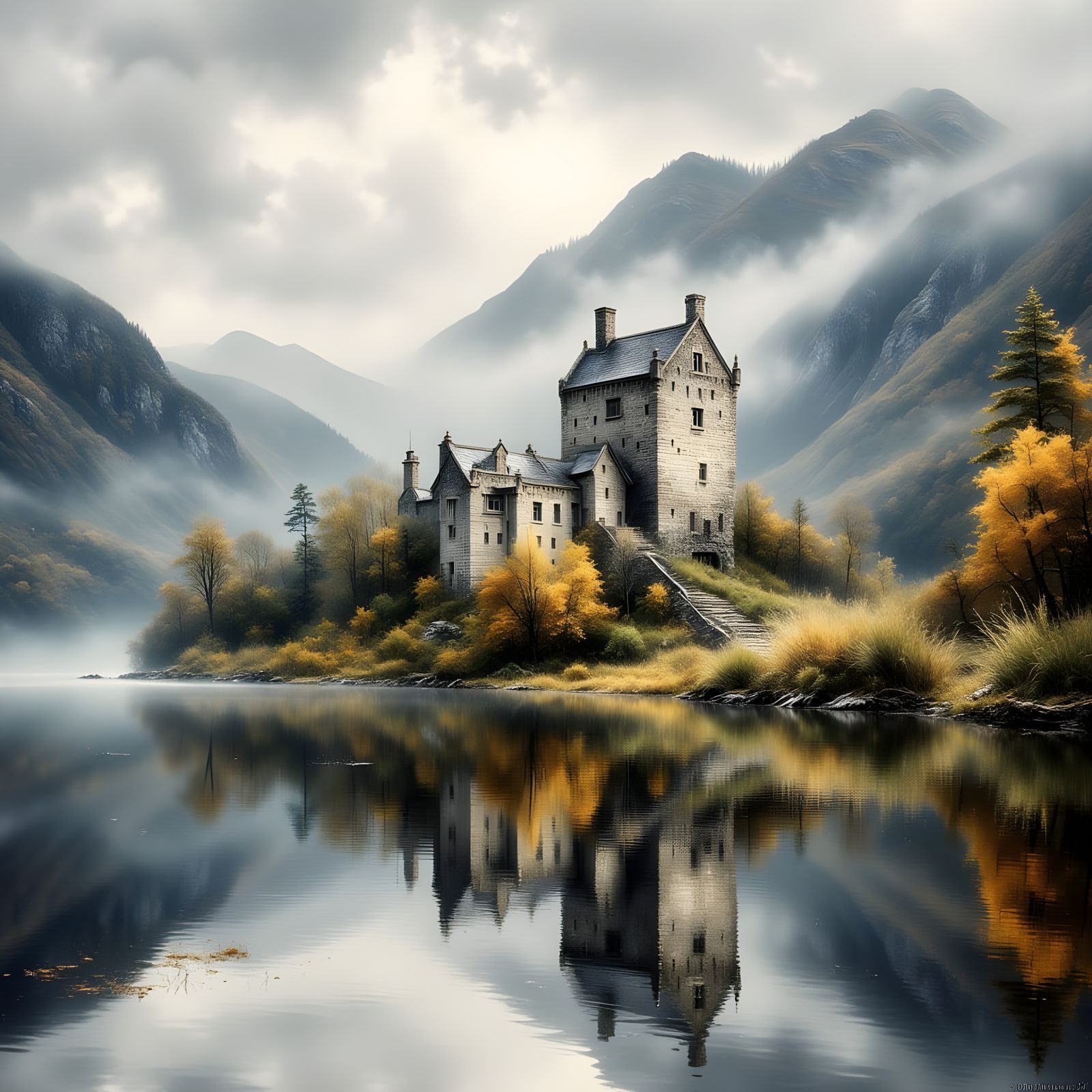 Eilean Donan Castle Amidst Serene Scottish Highlands