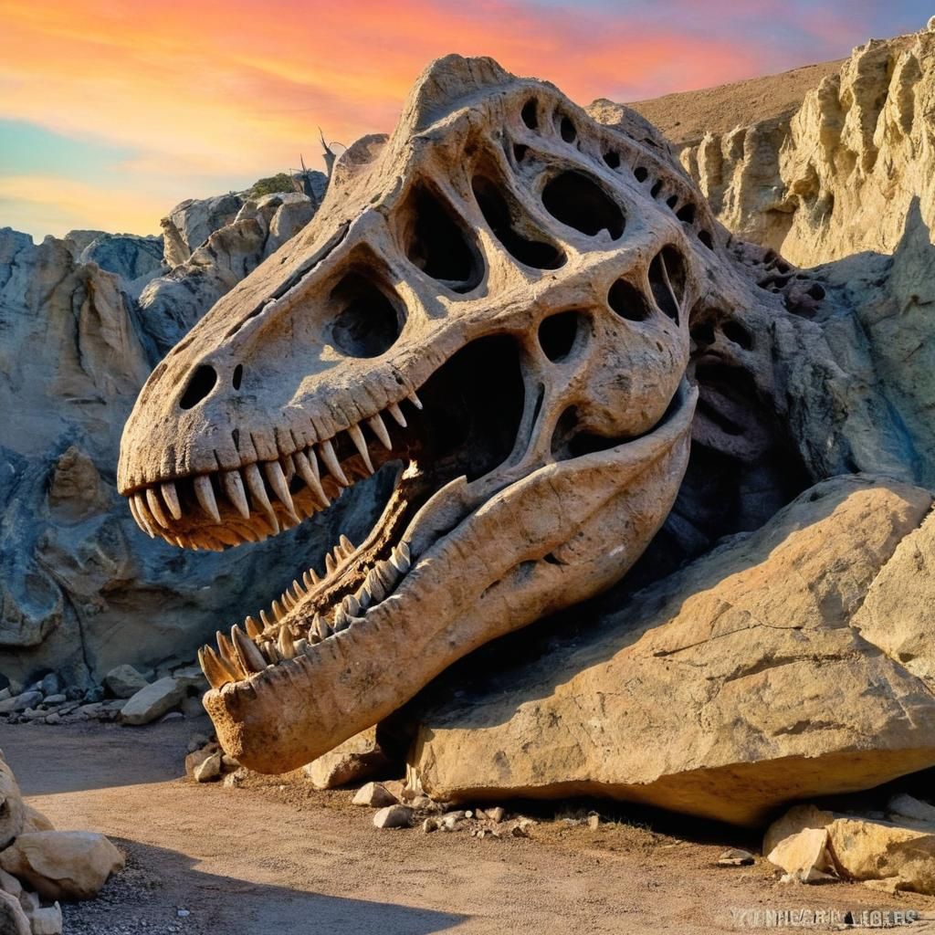 Jurassic Fossil Impression in Dystopian Base