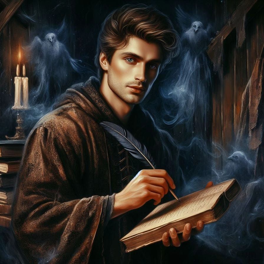 Spooky Bookshop on a Hill: Digital Art