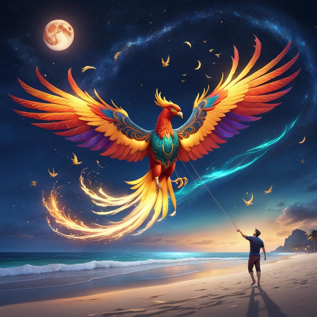 Phoenix-shaped kite