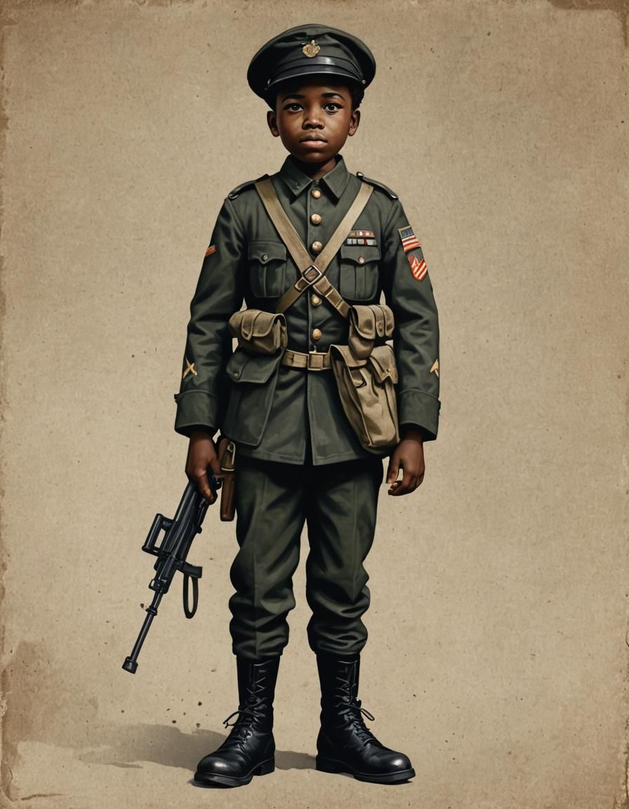 Portrait of a Young Soldier in Realist Style