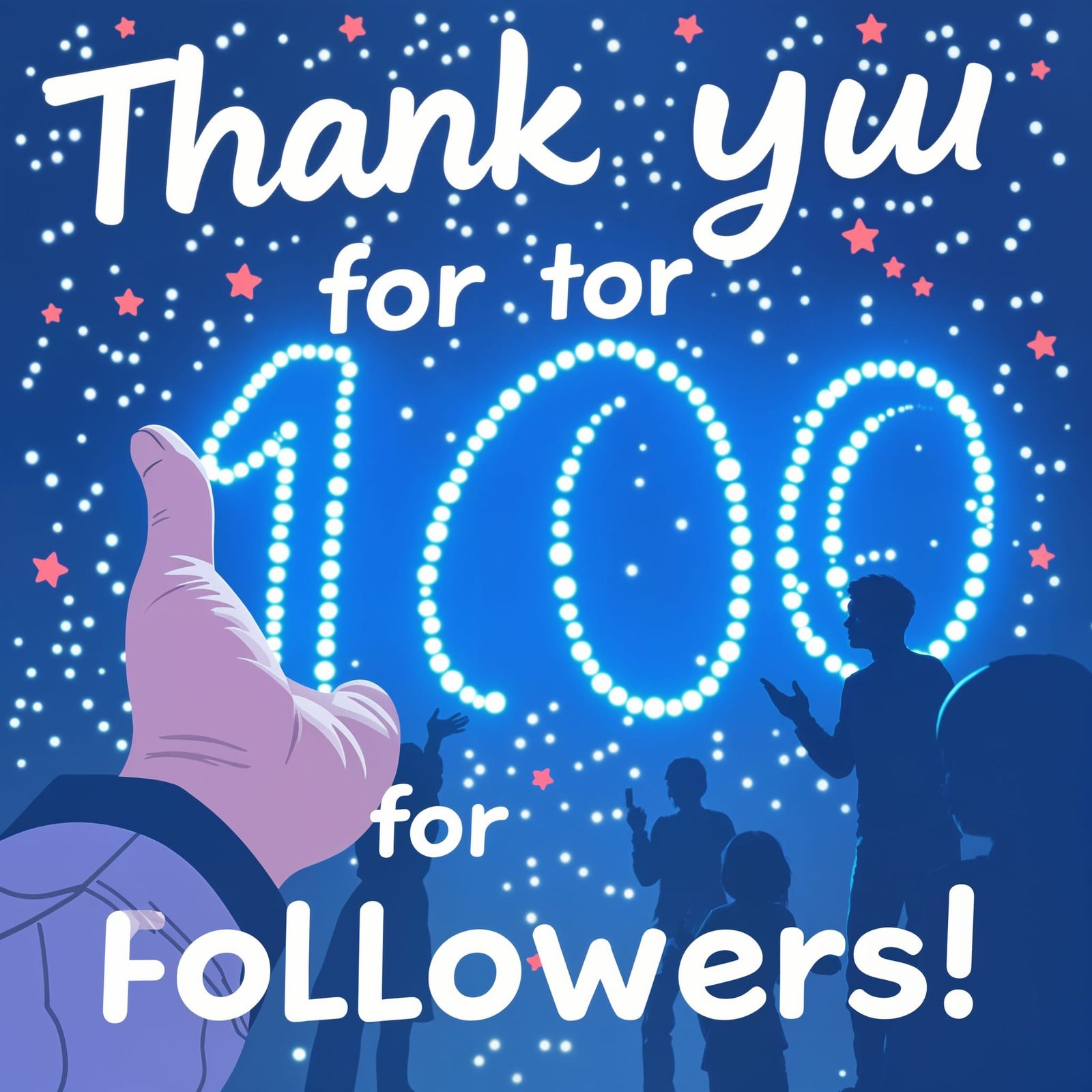 AI Visualizes Gratitude for 100 Followers