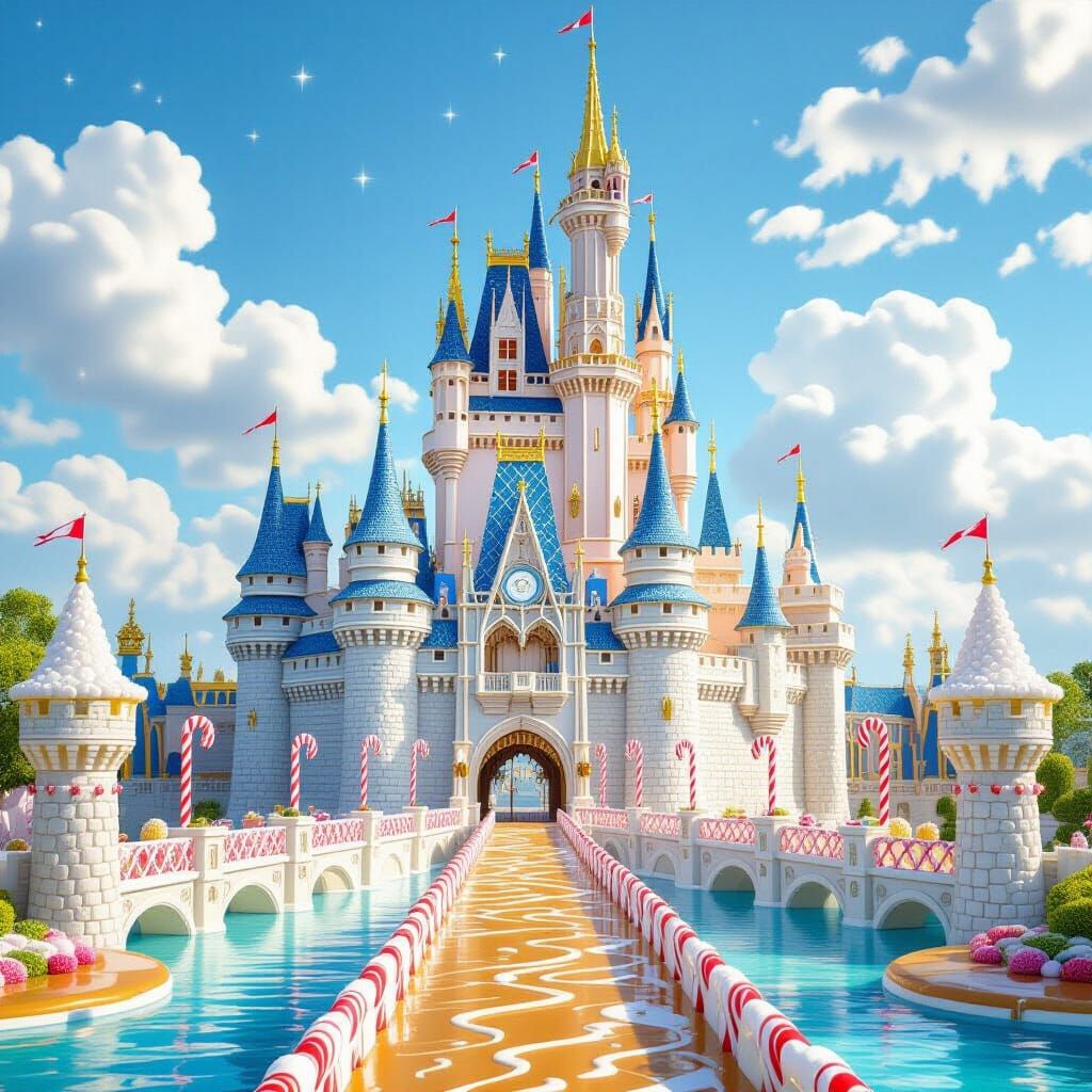 White Chocolate Castle Rises from Lemonade Sea