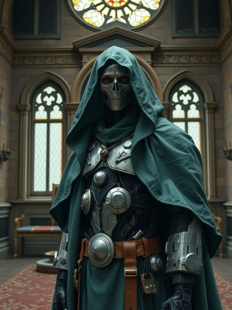 Robot in Cloak in Castle Throne Room