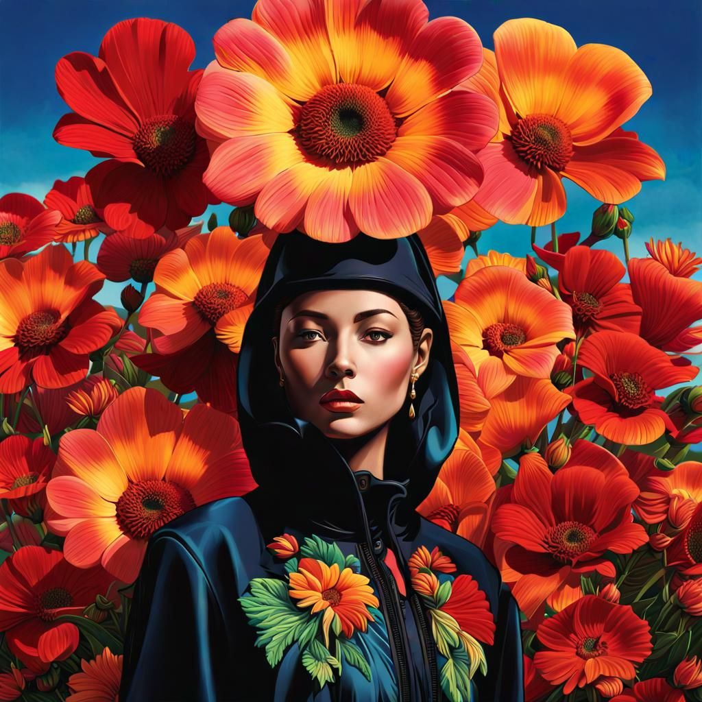 Surreal Sunset: A Hyperrealistic Floral Masterpiece