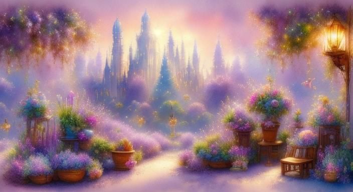 Lavender Classroom Watercolor Illustration with Children