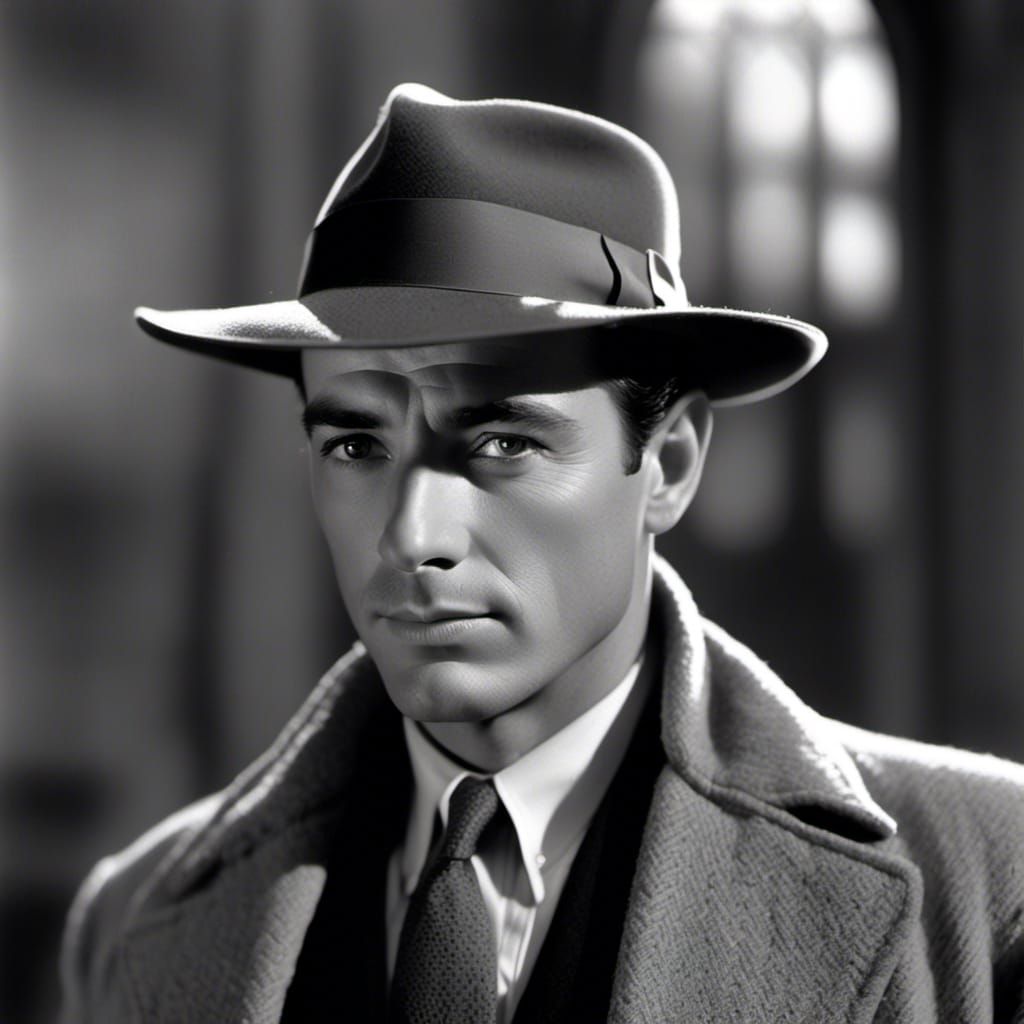 Film Noir Detective in Deep Shadow