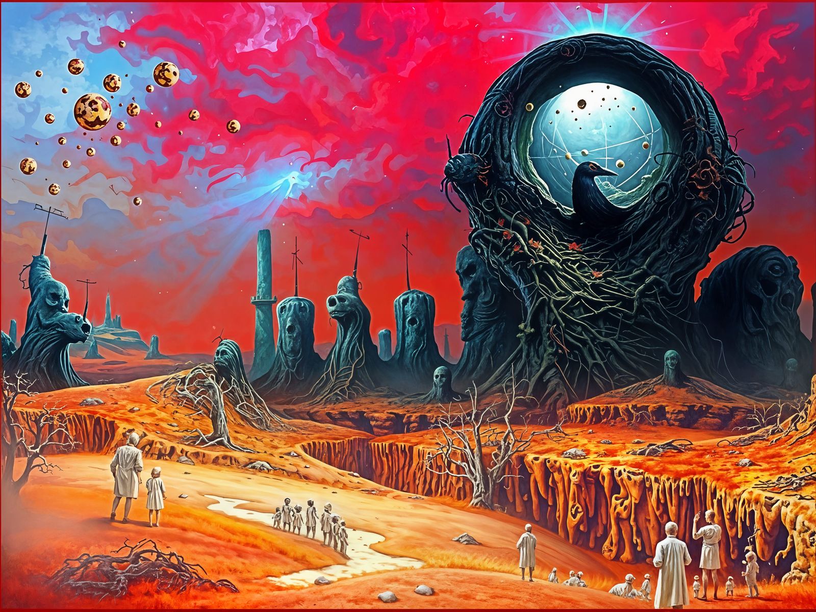 Surreal Wonderland Landscape in Dark Fantasy Style