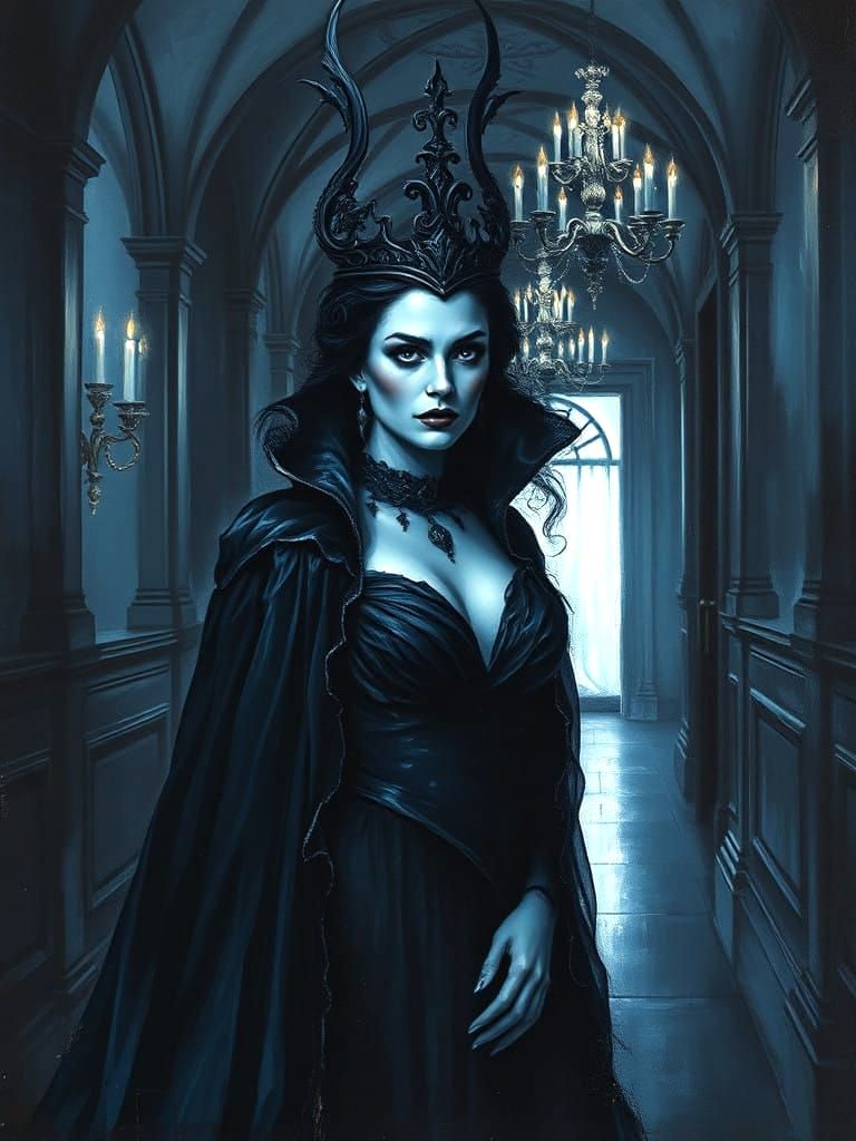 Gothic Vampire Queen in Regal Shadows