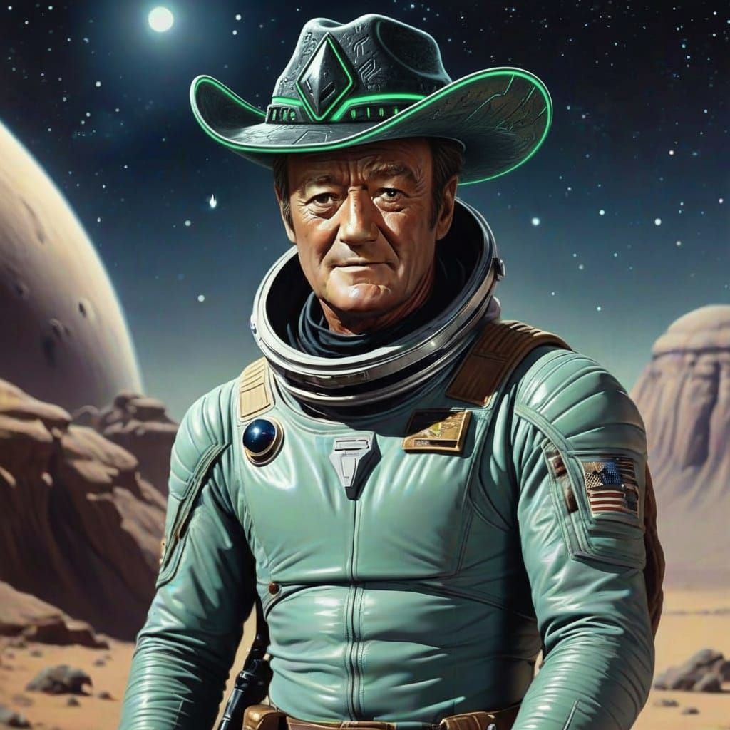 John Wayne as an Alien in Outer Space