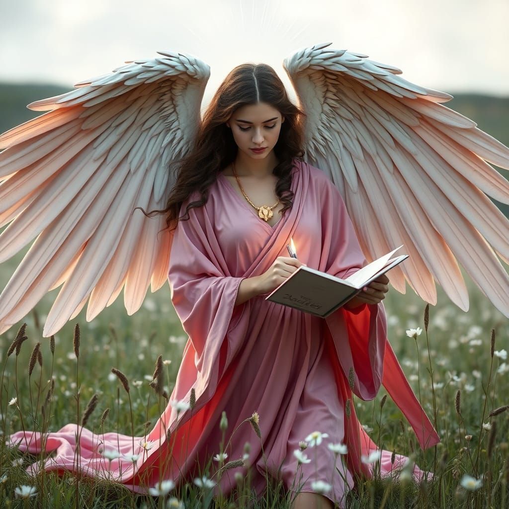 Radiant Angel of Light in Serene Meadow