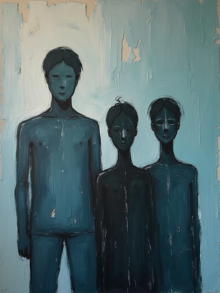 Abstract Expressionist Figures in Dynamic Lighting