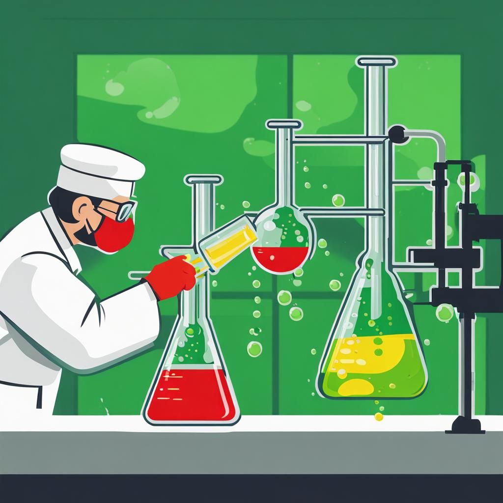 Chemist Mixing Liquids in Old Laboratory