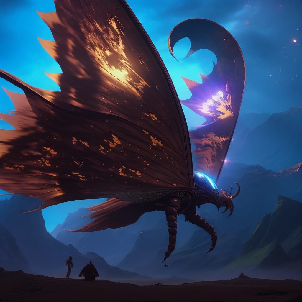 Cosmic Butterfly: Detailed Fantasy Concept Art