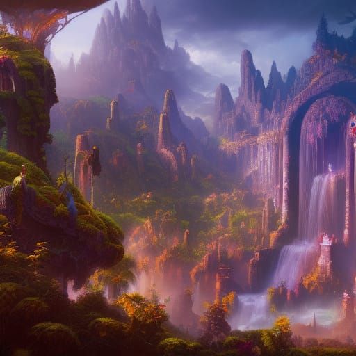 Fantastical Wonder World Concept Art in Deep Color