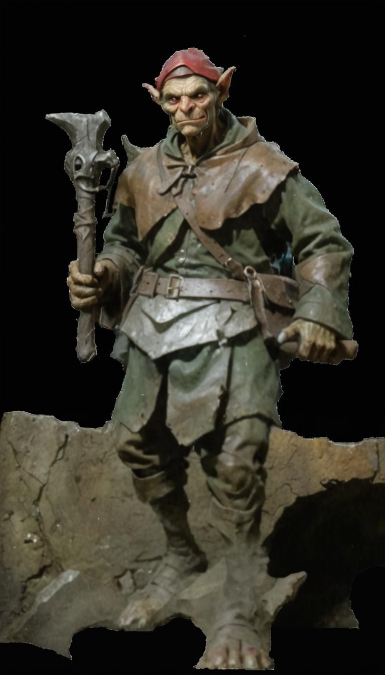 Welsh Knocker Goblin in Dimly Lit Mine