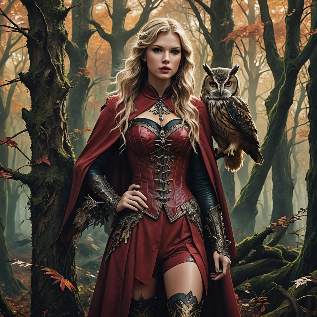 Ethereal Woman in Forest, Detailed Matte Painting