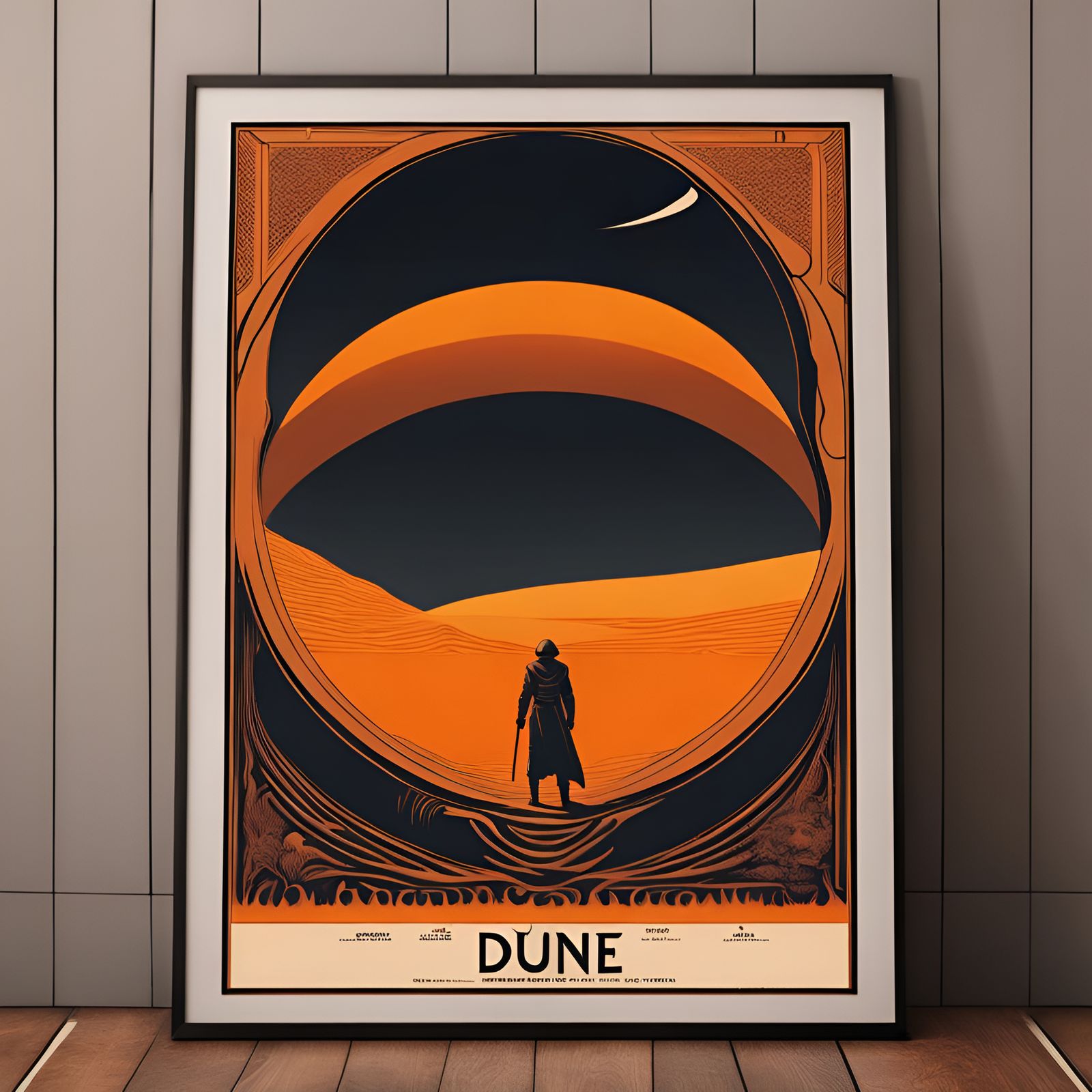 Vintage Dune Movie Poster with Orange Palette