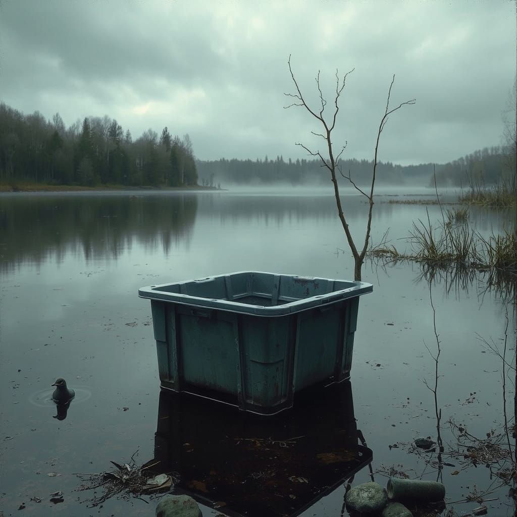 A Plastic Loo Drifts on a Haunting Lake in a Dark, Gothic St...