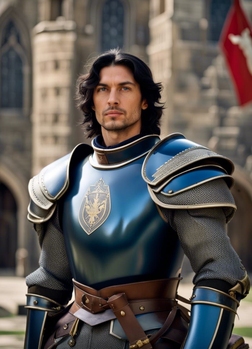 Medieval General in Castle Courtyard Photograph