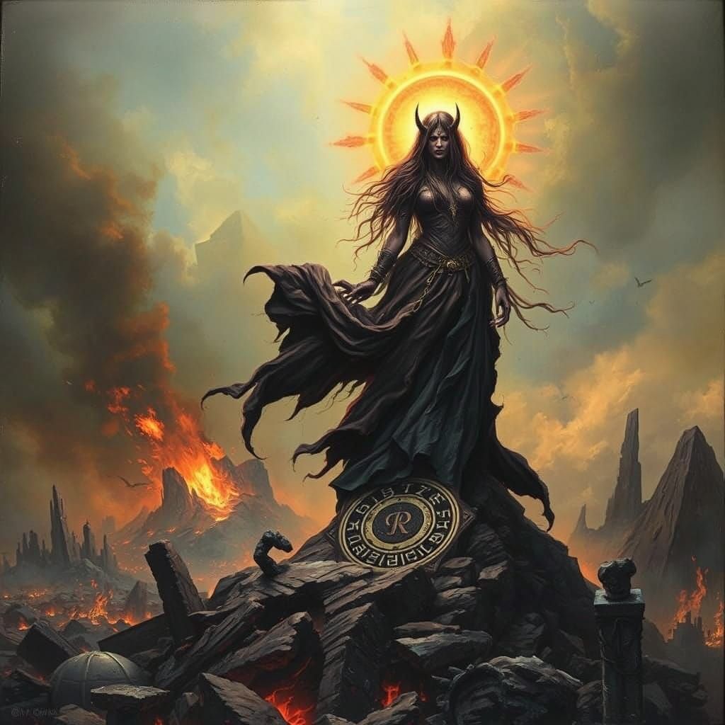 Goddess of Destruction in Smoldering Ruins