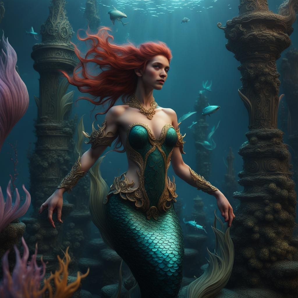 Fantastical Mermaids in Deep Color: Matte Painting