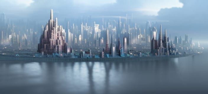 Futuristic New York City Under Glass Dome