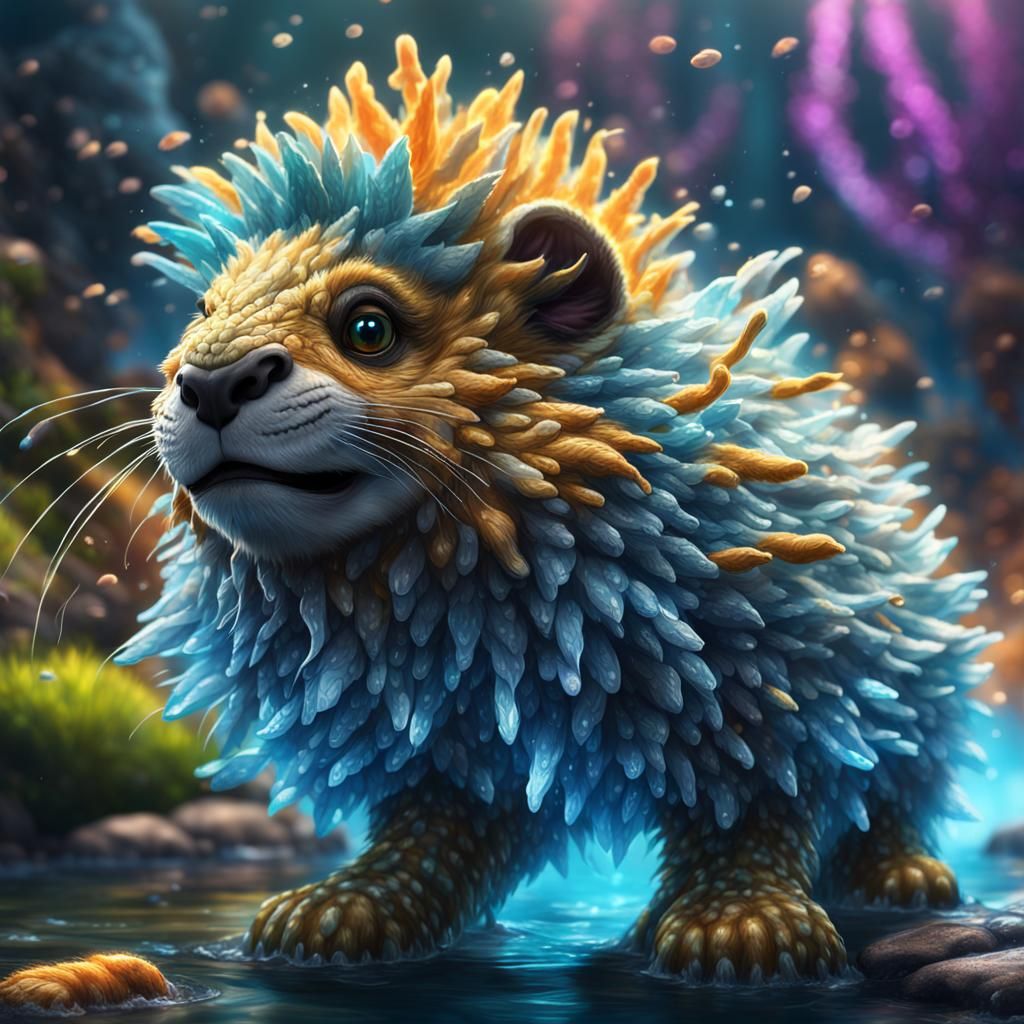 Cute Fluffy Creature in a Futuristic Realm