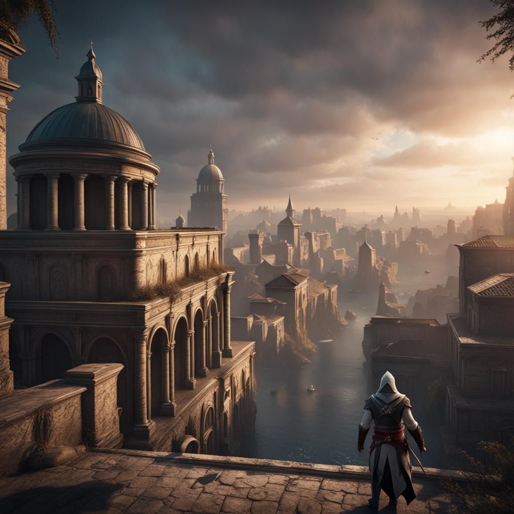 Assassin's Creed Cat in Dark Fantasy Style