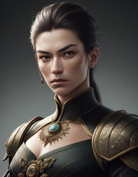 Noble in Suit: Hyperrealistic Portrait with Vivid Colors